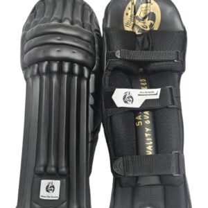 S.A. Industries Max Cricket Cotton Batting Legguard Pad with Lightweight | Comfortable Inner Lining, Enhanced Knee and Shin Protection (Black)
